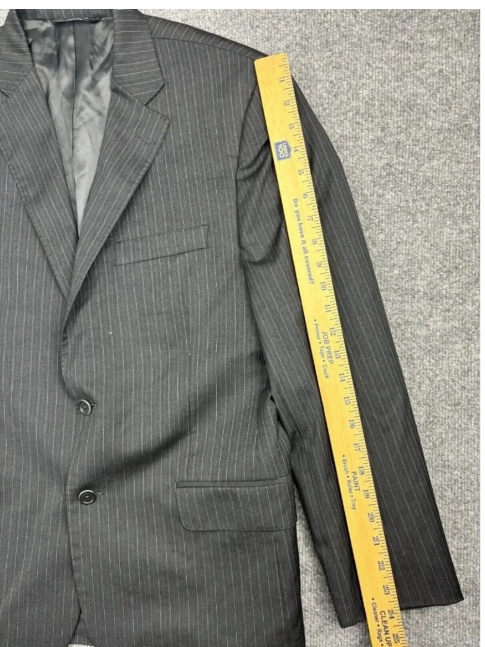 Gianni Manzoni Suit Jacket Men's 40 Black Pinstripe 100% Italian Wool Blazer